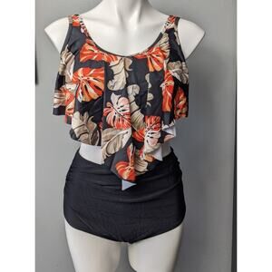 Nwt Tropical Floral Print Flutter Bikini Medium